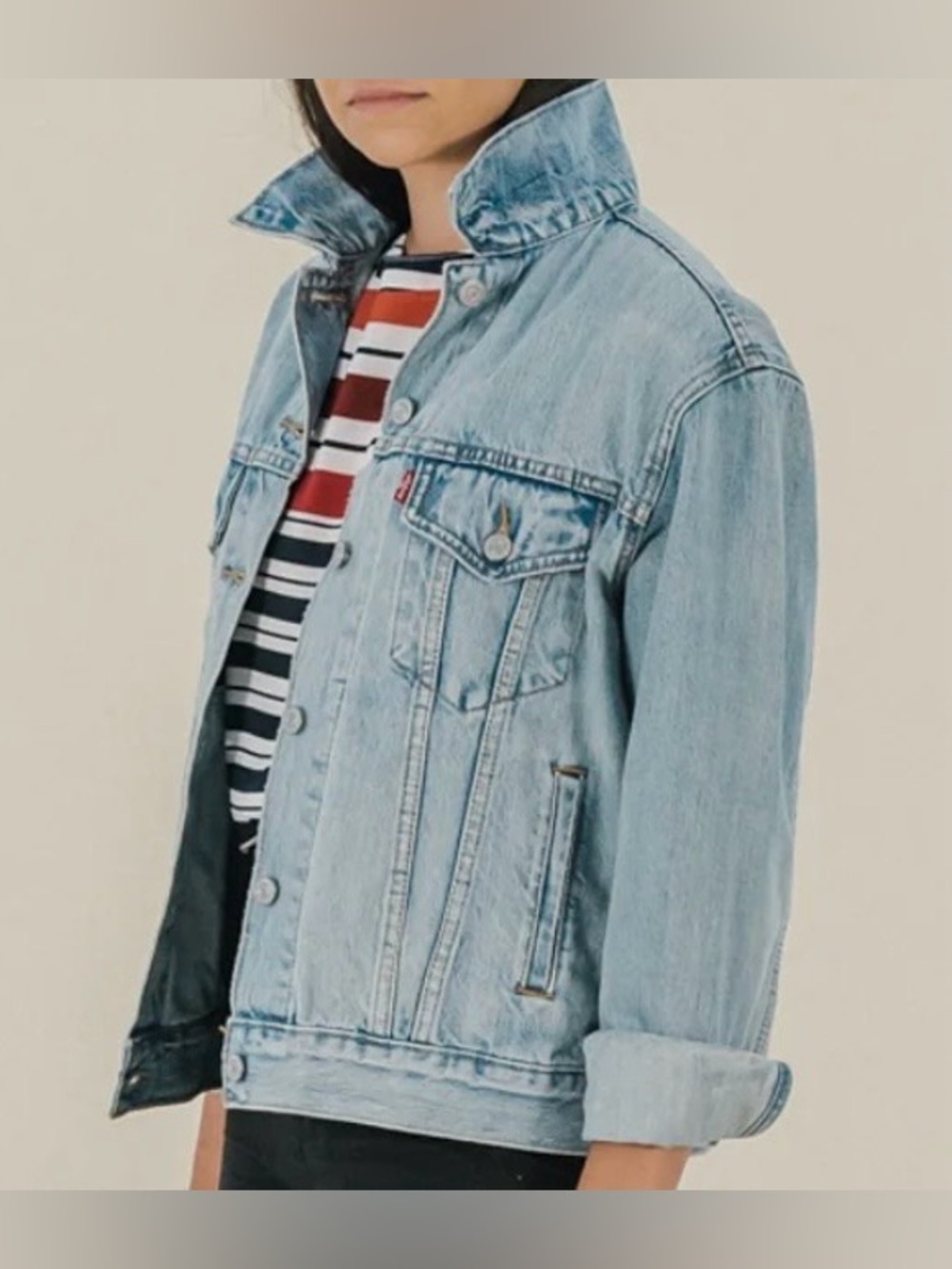 Levi’s Ex Boyfriend Trucker Denim Jacket MEDIUM Light Wash Oversized Dream Life
